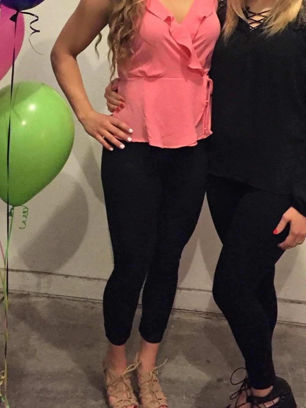 Monteau Pink Ruffle Sleeveless Top
